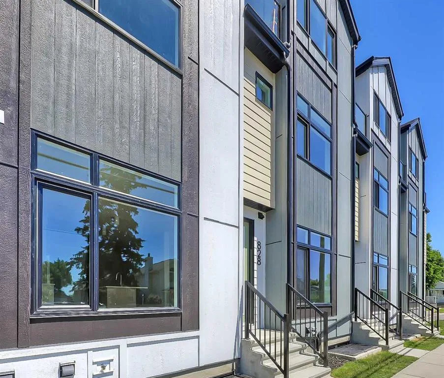 Close-up of a Glenbrook townhome building facade