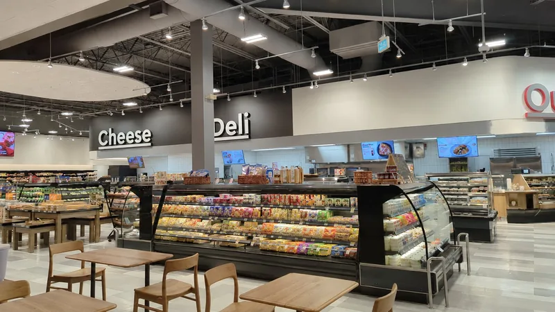 Bright grocery store cheese and deli counter near Glenbrook in southwest Calgary